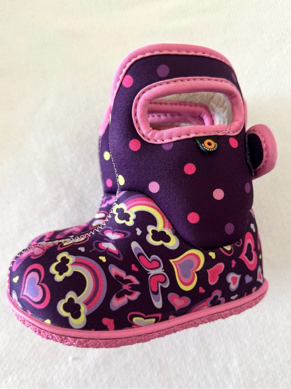 BOGS Baby Rain Boots Velcro Toddler Size 6 Butterfly Rainbow NEW